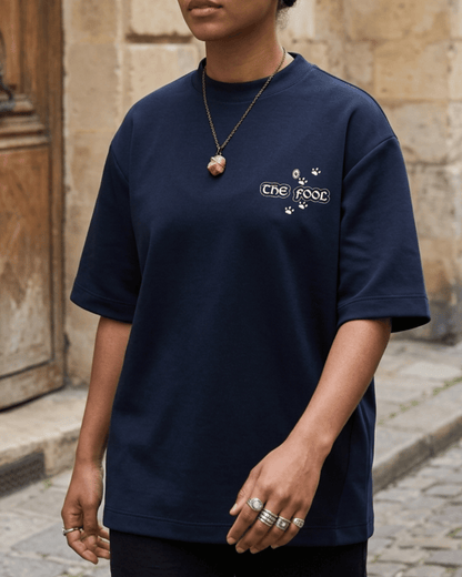 The Fool of Dogs – Tarot Oversized T-Shirt Oversized French Terry Cotton Premium Streetwear T-shirt Loom of Thirds India's No. 1 Art-led, graphic streetwear brand based in Kolkata by Sidhartha Mohanta & Chirayata Purna Chakrabarty