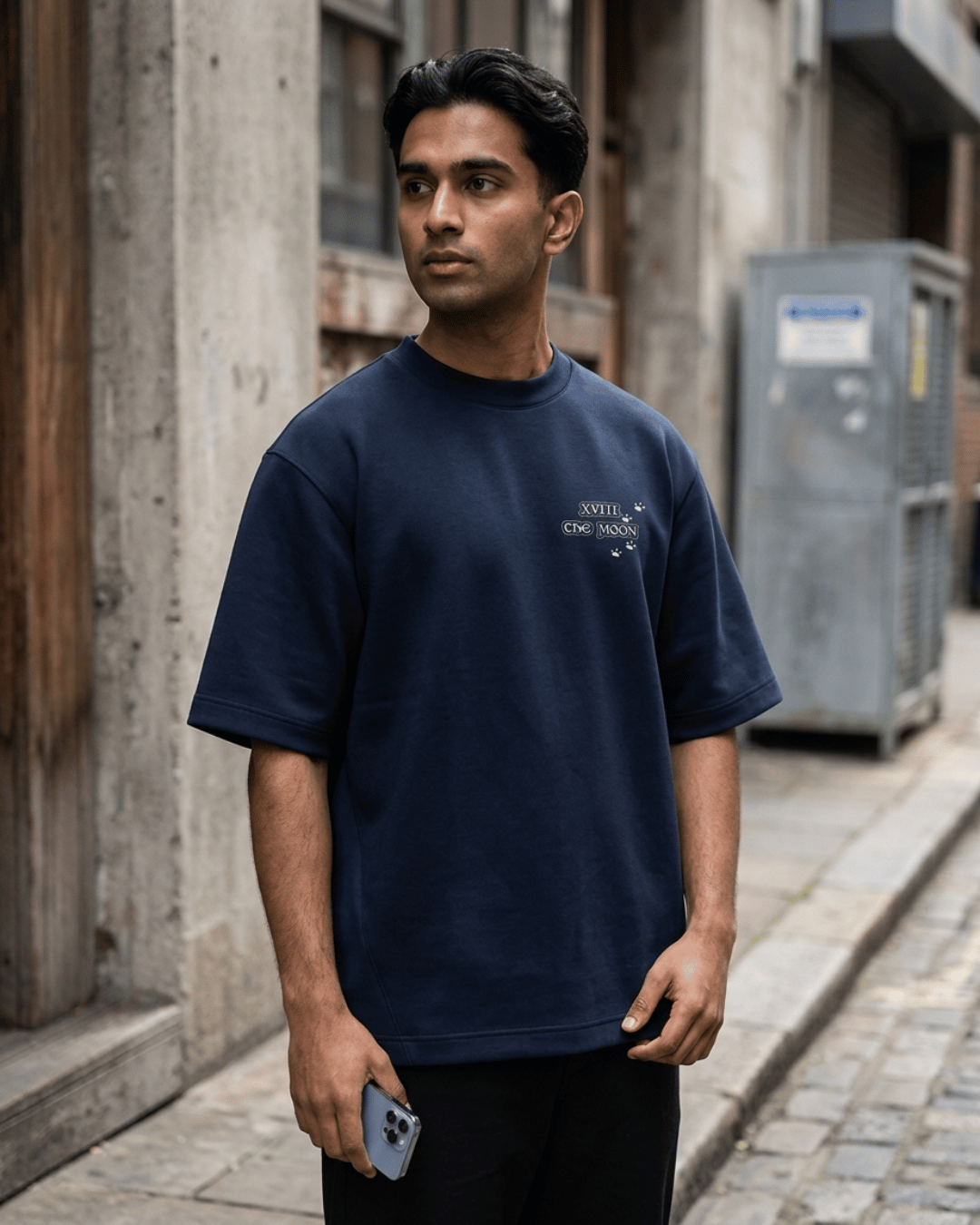 The Moon of Dogs – Tarot Oversized T-Shirt Oversized French Terry Cotton Premium Streetwear T-shirt Loom of Thirds India's No. 1 Art-led, graphic streetwear brand based in Kolkata by Sidhartha Mohanta & Chirayata Purna Chakrabarty
