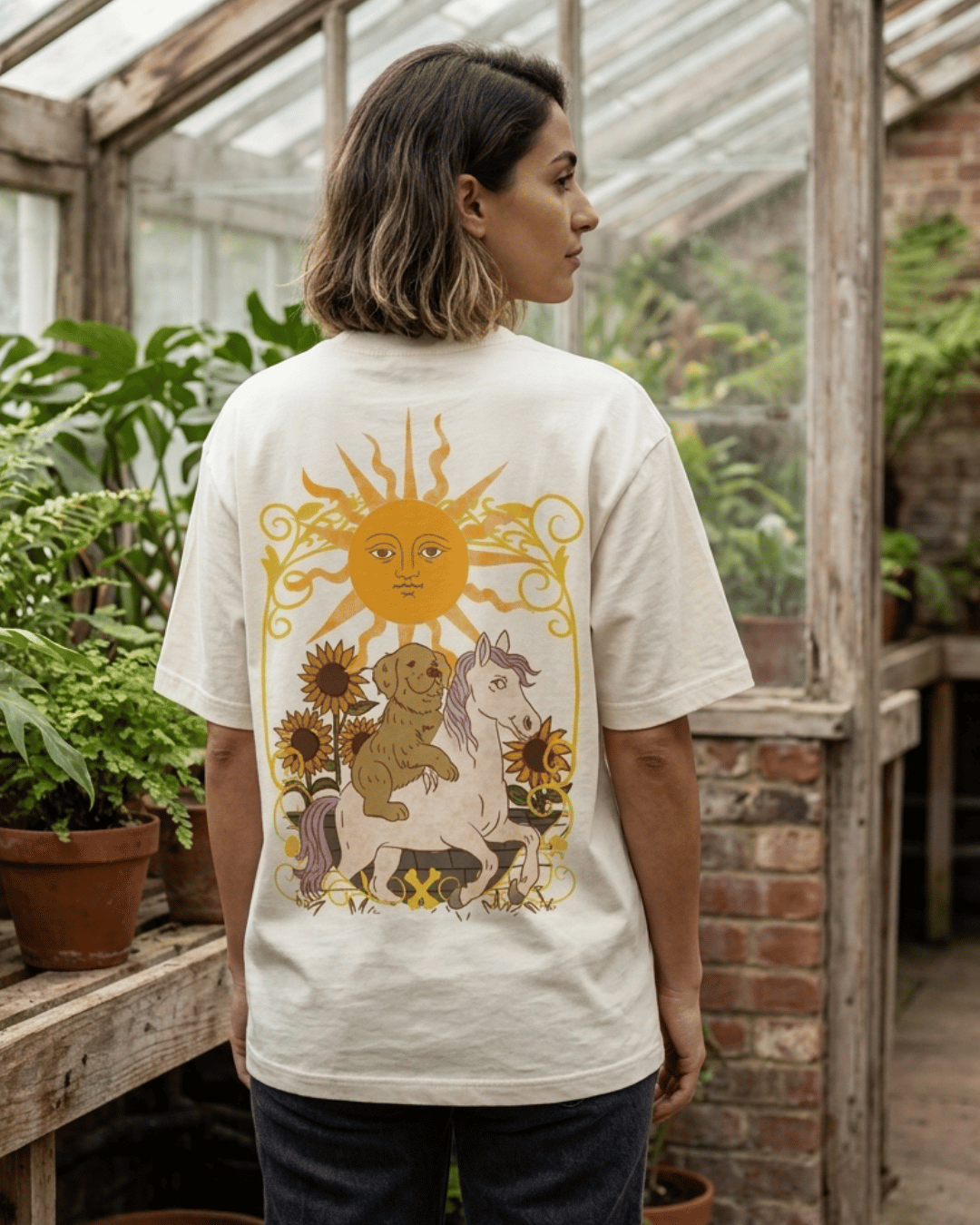 The Sun of Dogs – Tarot Oversized T-Shirt Oversized French Terry Cotton Premium Streetwear T-shirt Loom of Thirds India's No. 1 Art-led, graphic streetwear brand based in Kolkata by Sidhartha Mohanta & Chirayata Purna Chakrabarty