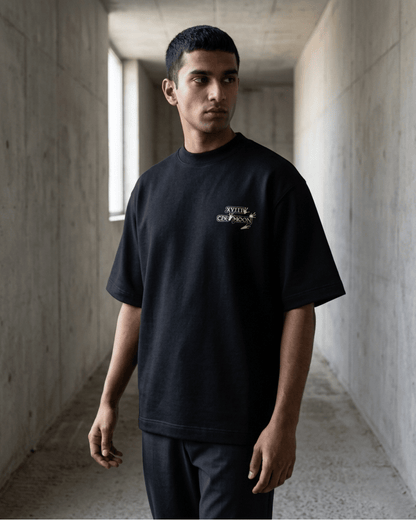 The Moon of Frogs – Tarot Oversized T-Shirt Oversized French Terry Cotton Premium Streetwear T-shirt Loom of Thirds India's No. 1 Art-led, graphic streetwear brand based in Kolkata by Sidhartha Mohanta & Chirayata Purna Chakrabarty