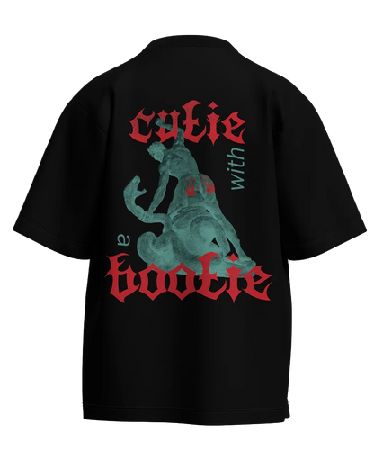 Cutie with a Bootie Oversized French Terry Cotton Premium Streetwear T-shirt Loom of Thirds India's No. 1 Art-led streetwear brand based in Kolkata by Sidhartha Mohanta & Chirayata Purna Chakrabarty