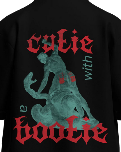 Cutie with a Bootie Oversized French Terry Cotton Premium Streetwear T-shirt Loom of Thirds India's No. 1 Art-led streetwear brand based in Kolkata by Sidhartha Mohanta & Chirayata Purna Chakrabarty