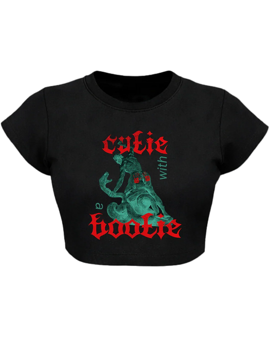 Cutie with a Bootie - Baby Tee 100% cotton 240GSM baby T-shirt Loom of Thirds India's No. 1 Art-led streetwear brand based in Kolkata by Sidhartha Mohanta & Chirayata Purna Chakrabarty