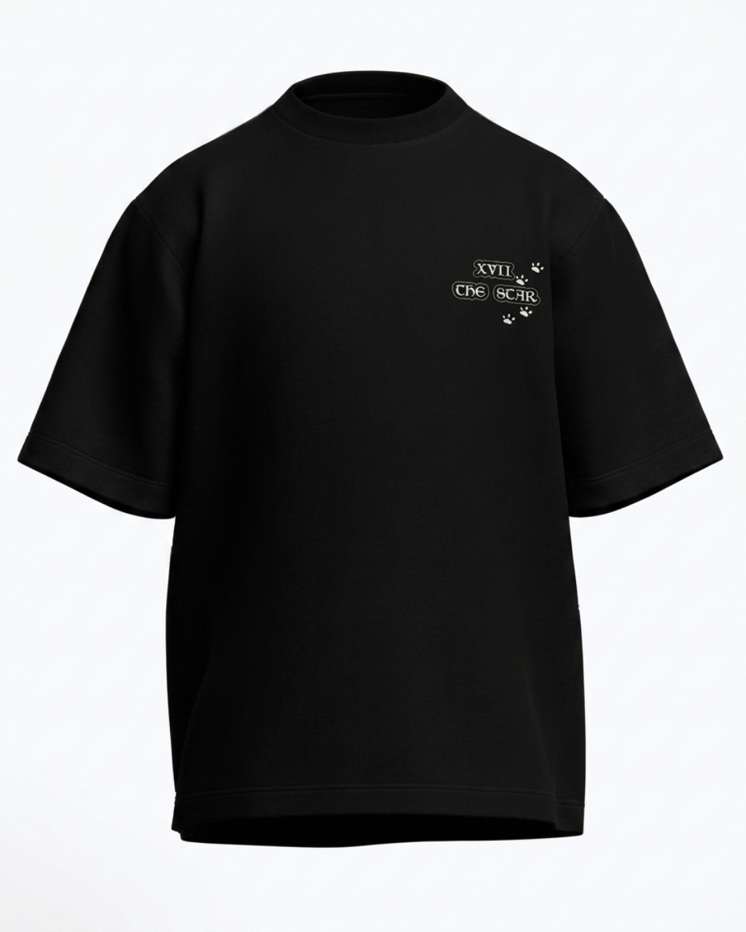 The Star of Dogs – Tarot Oversized T-Shirt Oversized French Terry Cotton Premium Streetwear T-shirt Loom of Thirds India's No. 1 Art-led, graphic streetwear brand based in Kolkata by Sidhartha Mohanta & Chirayata Purna Chakrabarty