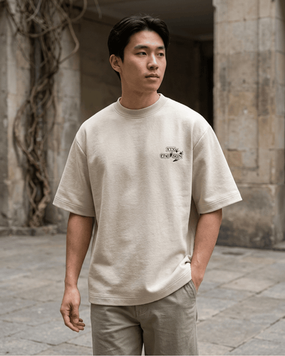 The Sun of Frogs – Tarot Oversized T-Shirt Oversized French Terry Cotton Premium Streetwear T-shirt Loom of Thirds India's No. 1 Art-led, graphic streetwear brand based in Kolkata by Sidhartha Mohanta & Chirayata Purna Chakrabarty