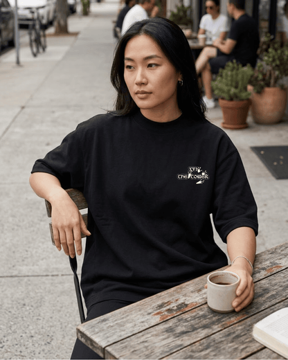 The Tower of Frogs – Tarot Oversized T-Shirt Oversized French Terry Cotton Premium Streetwear T-shirt Loom of Thirds India's No. 1 Art-led, graphic streetwear brand based in Kolkata by Sidhartha Mohanta & Chirayata Purna Chakrabarty
