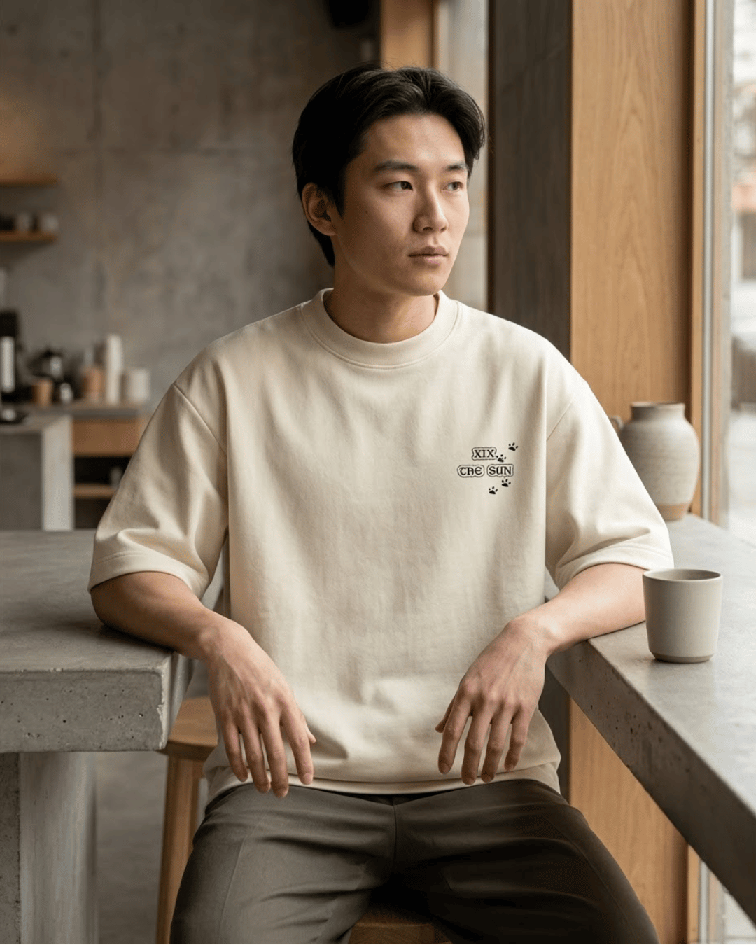 The Sun of Dogs – Tarot Oversized T-Shirt Oversized French Terry Cotton Premium Streetwear T-shirt Loom of Thirds India's No. 1 Art-led, graphic streetwear brand based in Kolkata by Sidhartha Mohanta & Chirayata Purna Chakrabarty