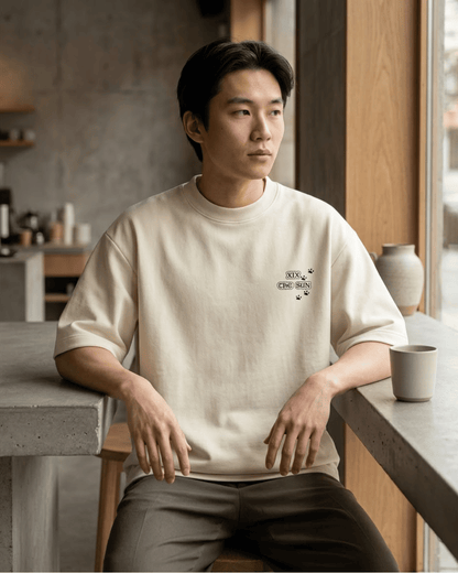The Sun of Dogs – Tarot Oversized T-Shirt Oversized French Terry Cotton Premium Streetwear T-shirt Loom of Thirds India's No. 1 Art-led, graphic streetwear brand based in Kolkata by Sidhartha Mohanta & Chirayata Purna Chakrabarty