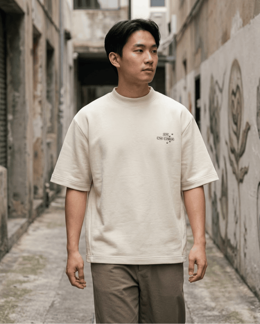 The Tower of Cats – Tarot Oversized T-Shirt Oversized French Terry Cotton Premium Streetwear T-shirt Loom of Thirds India's No. 1 Art-led, graphic streetwear brand based in Kolkata by Sidhartha Mohanta & Chirayata Purna Chakrabarty