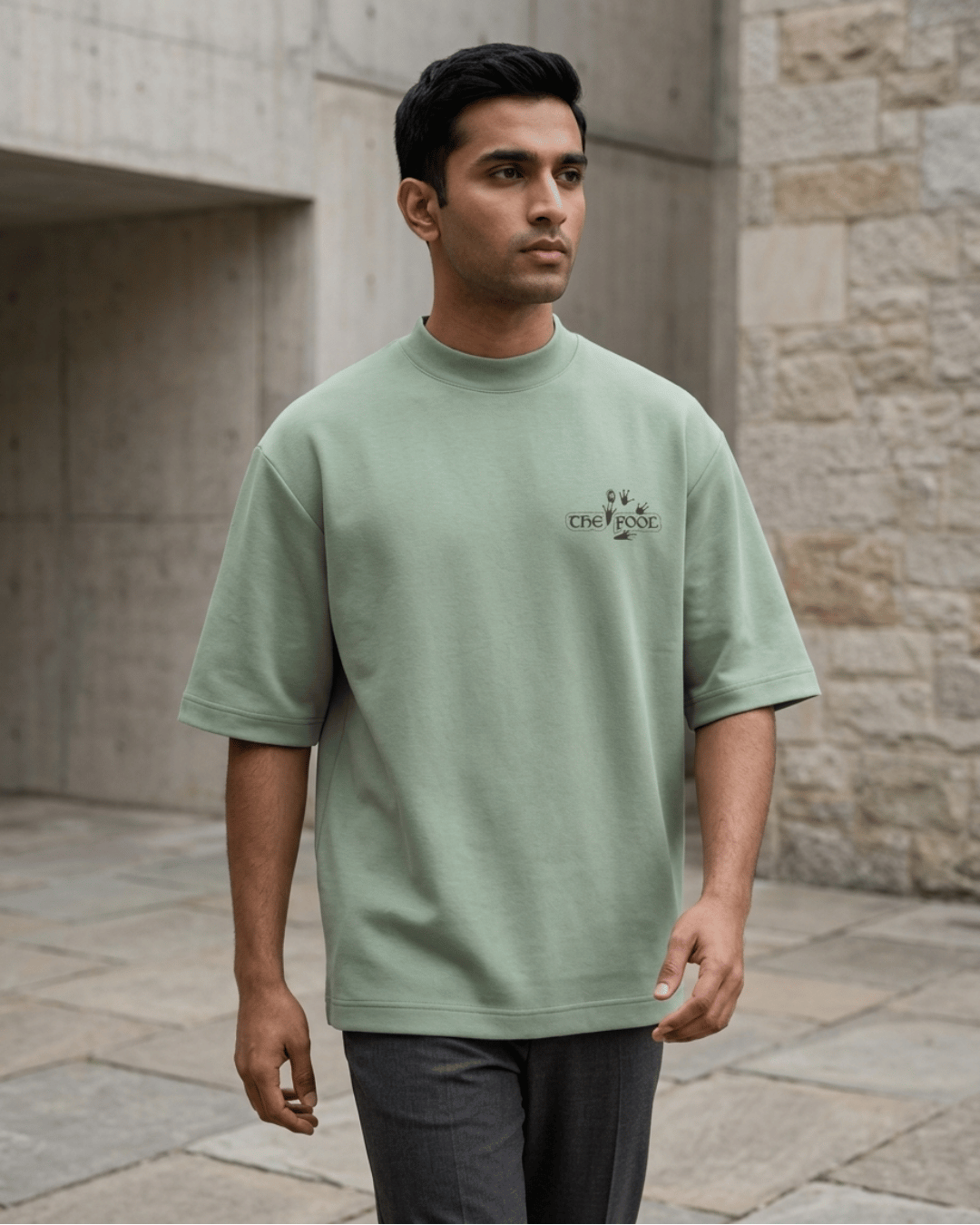 The Fool of Frogs – Tarot Oversized T-Shirt Oversized French Terry Cotton Premium Streetwear T-shirt Loom of Thirds India's No. 1 Art-led, graphic streetwear brand based in Kolkata by Sidhartha Mohanta & Chirayata Purna Chakrabarty