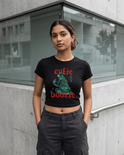 Cutie with a Bootie – Classical Art Baby Tee 100% cotton 240GSM baby T-shirt Loom of Thirds India's No. 1 Art-led, graphic streetwear brand based in Kolkata by Sidhartha Mohanta & Chirayata Purna Chakrabarty