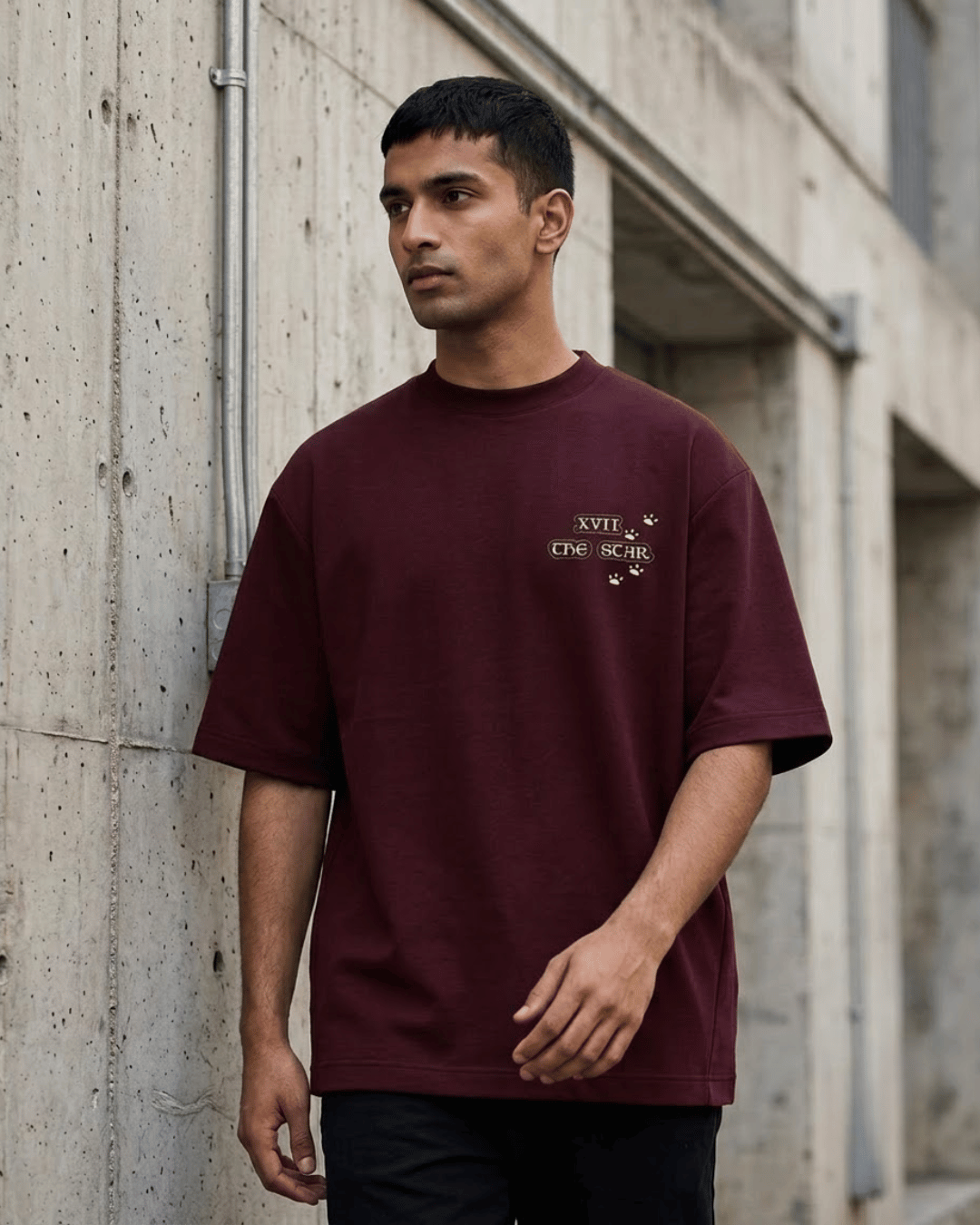 The Star of Dogs – Tarot Oversized T-Shirt Oversized French Terry Cotton Premium Streetwear T-shirt Loom of Thirds India's No. 1 Art-led, graphic streetwear brand based in Kolkata by Sidhartha Mohanta & Chirayata Purna Chakrabarty