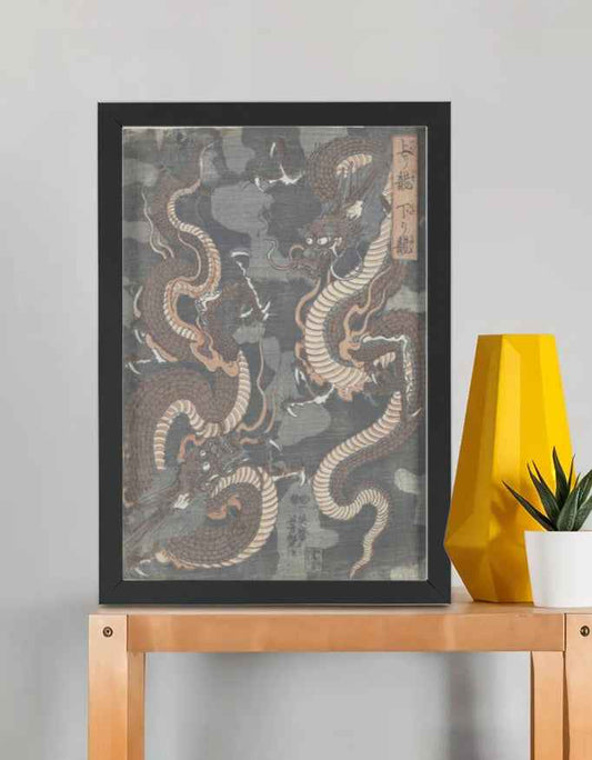Two Dragons – Utagawa Yoshitsuya Framed Poster