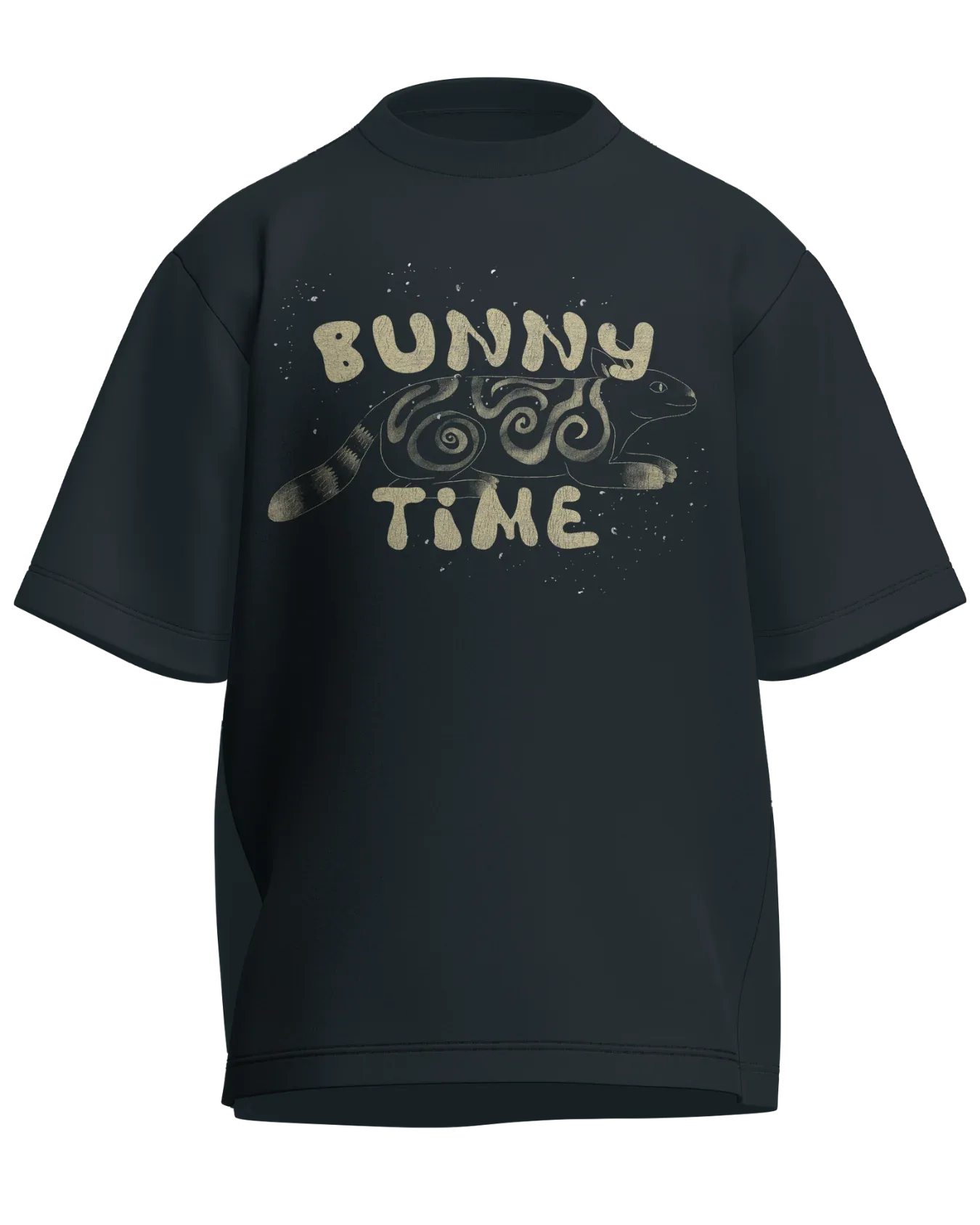 Bunny Time - Oversized Fit Petrol Blue 100% cotton 240GSM standard oversized T-shirt Loom of Thirds India's No. 1 Art-led streetwear brand based in Kolkata by Sidhartha Mohanta & Chirayata Purna Chakrabarty