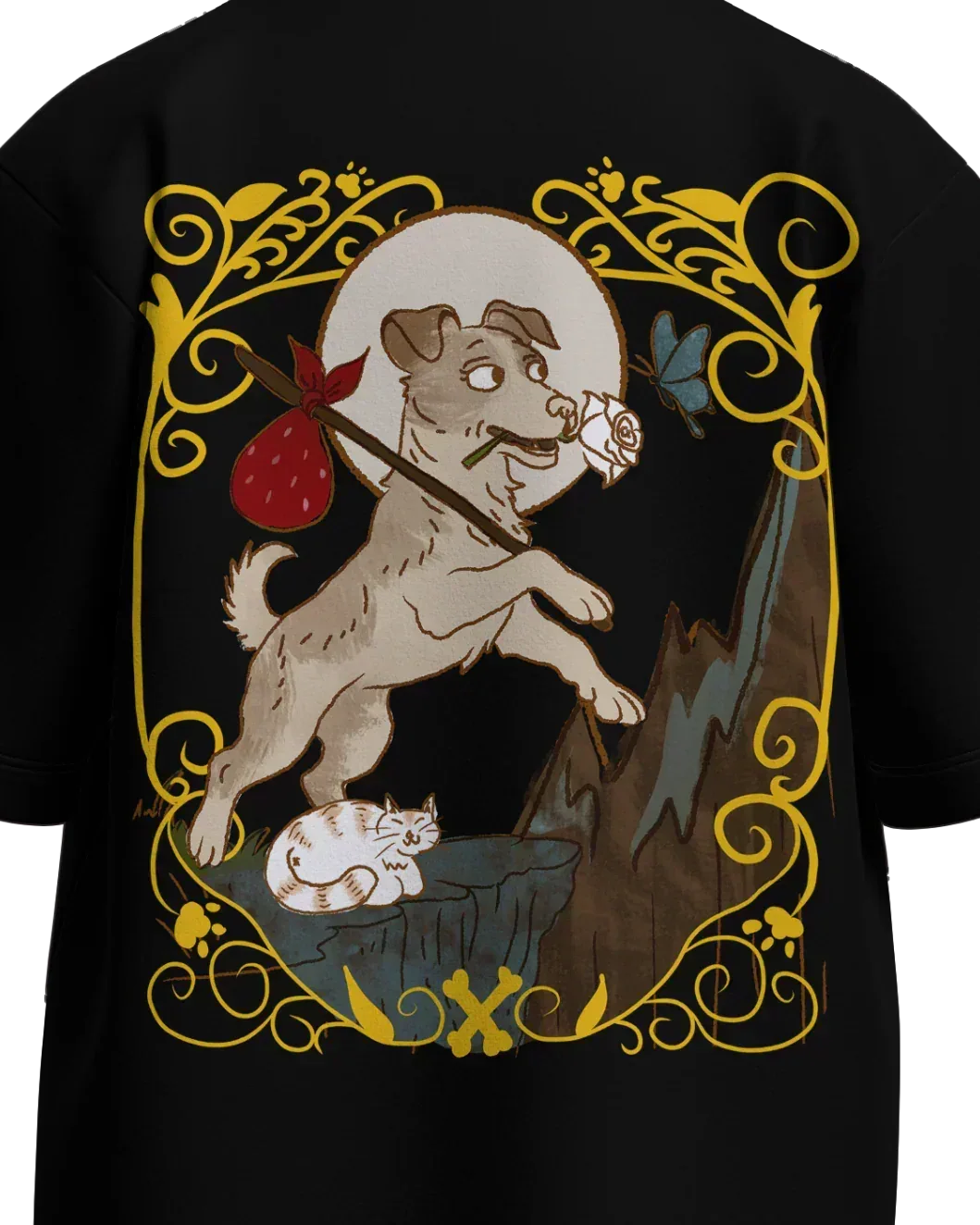 The Fool of Dogs Oversized French Terry Cotton Premium Streetwear T-shirt Loom of Thirds India's No. 1 Art-led streetwear brand based in Kolkata by Sidhartha Mohanta & Chirayata Purna Chakrabarty
