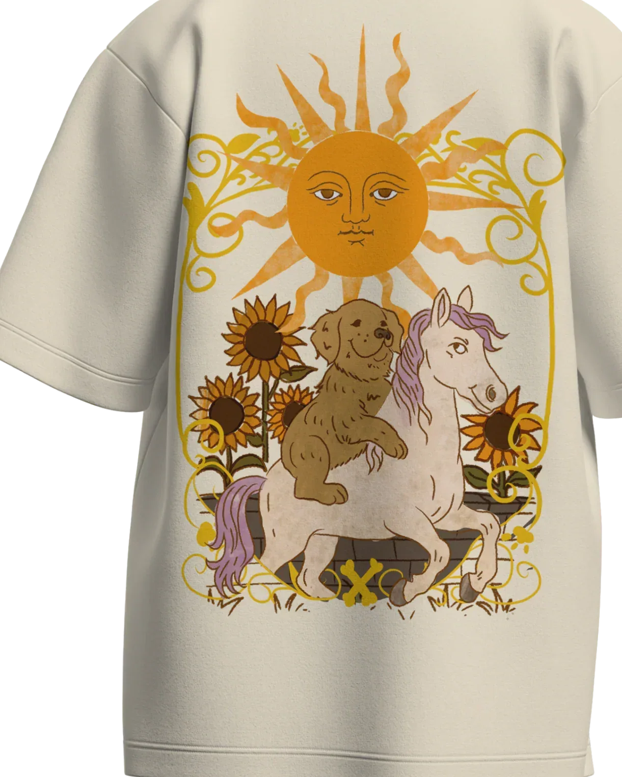 The Sun of Dogs Oversized French Terry Cotton Premium Streetwear T-shirt Loom of Thirds India's No. 1 Art-led streetwear brand based in Kolkata by Sidhartha Mohanta & Chirayata Purna Chakrabarty