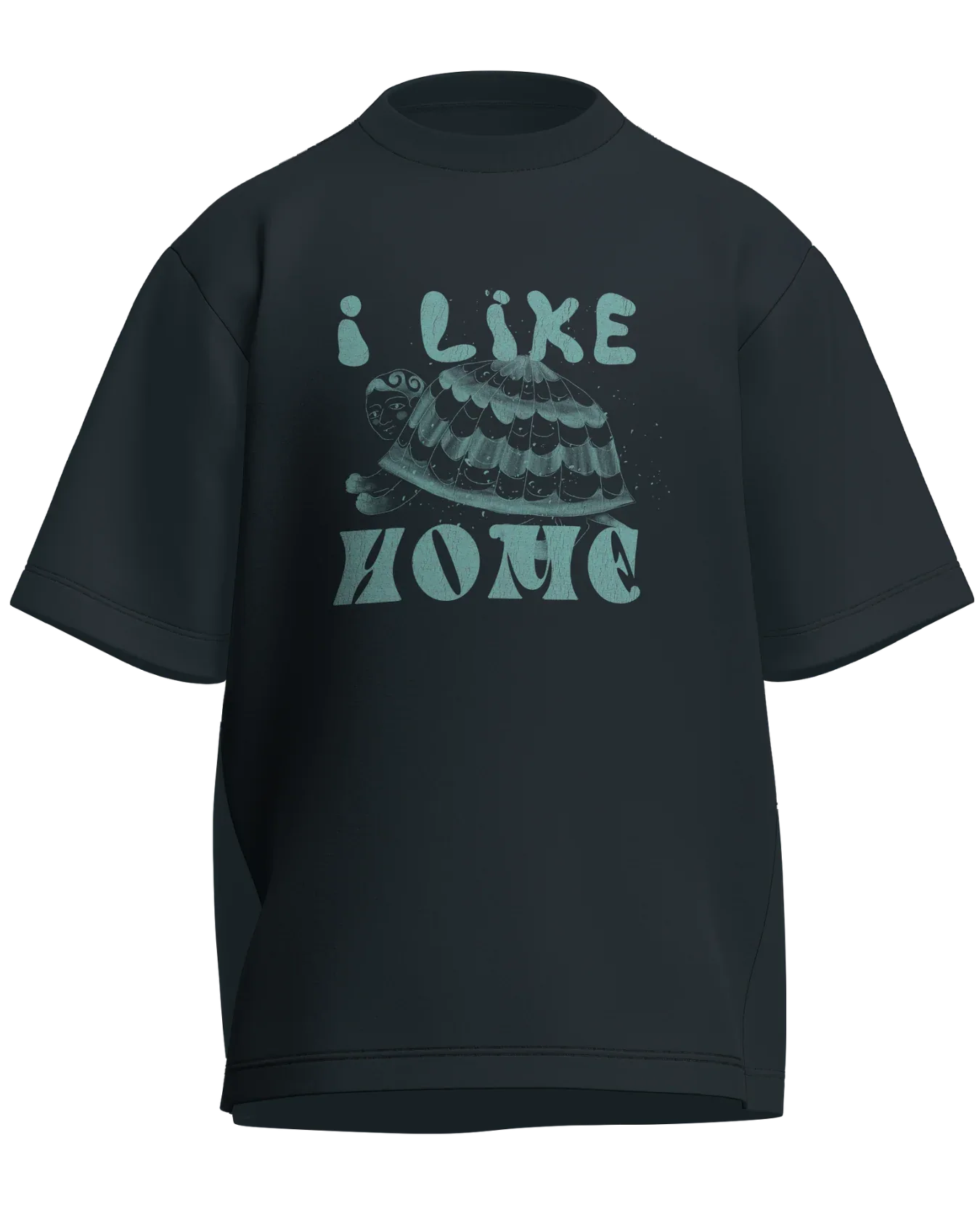 I Like Home - Oversized Fit Petrol Blue 100% cotton 240GSM standard oversized T-shirt Loom of Thirds India's No. 1 Art-led streetwear brand based in Kolkata by Sidhartha Mohanta & Chirayata Purna Chakrabarty