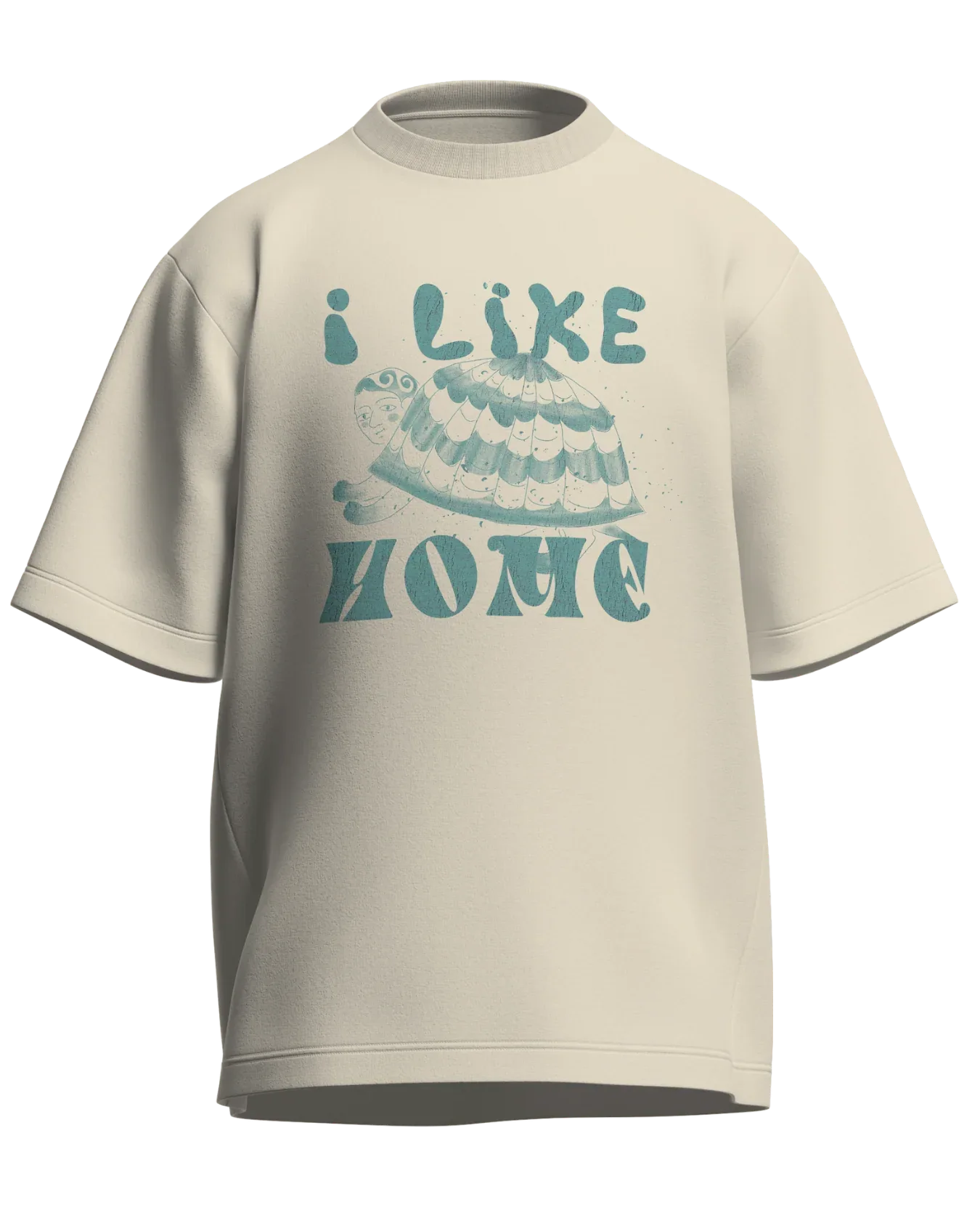 I Like Home - Oversized Fit Off White 100% cotton 240GSM standard oversized T-shirt Loom of Thirds India's No. 1 Art-led streetwear brand based in Kolkata by Sidhartha Mohanta & Chirayata Purna Chakrabarty